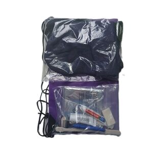 Homeless Kit Package With Toiletries And Essentials Draw String Bag